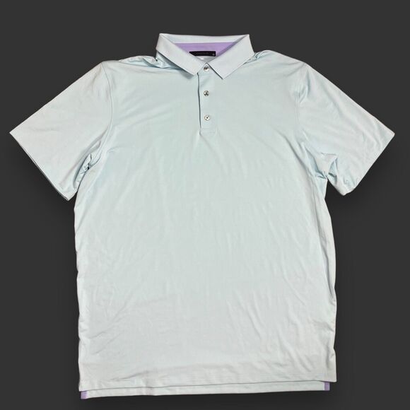 Greyson Other - Greyson Shirt Mens XXL Blue Solid Polo Golf Stretch Preppy Wolf Button Spandex
